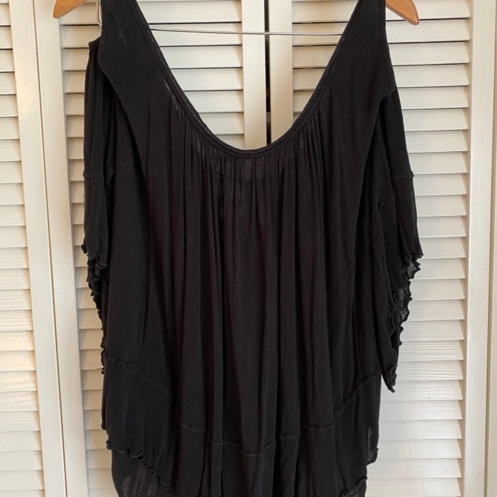 Free People Open Shoulder Long Sleeve Flowy Top